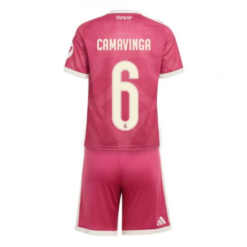 Fotbalové Dres Real Madrid Eduardo Camavinga #6 Dětské Alternativní 2026-27 Krátký Rukáv (+ trenýrky)